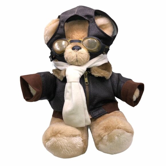 Paradies Aviator Pilot Teddy Bear Biker Goggles Bomber Zipper Jacket 15” - Picture 1 of 10